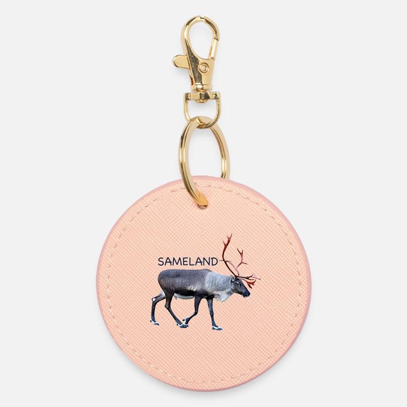 Lapland - Round Keyring - light pink