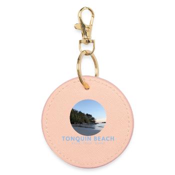 Tonquin Beach Forest Ocean - Round Keyring - light pink - Front