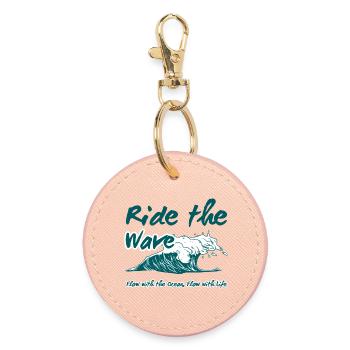 Ride the Wave Ocean Flow - Round Keyring - light pink - Front