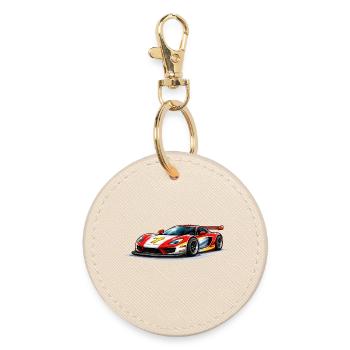 Graphismes de voitures de course de style vitesse - Porte-clés rond - huître - Devant