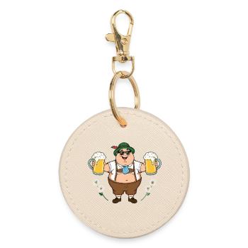 Bayerischer Bierfreund München Krügen Lederhose  - Runder Schlüsselanhänger - Auster - Vorne