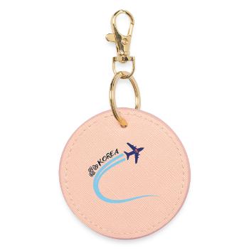 Départ pour la Corée Conception de voyages en avion Corée du Sud - Porte-clés rond - rose clair - Devant