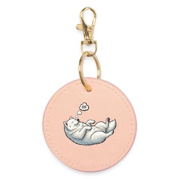 Samoyed Samoyed Owner Samoyed Lovers - Round Keyring - light pink - Front