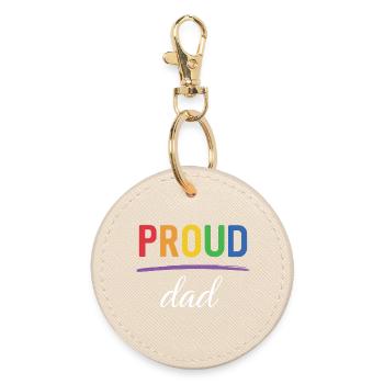 LGBT Proud Dad - Pride Month - Round Keyring - oyster - Front