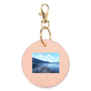 View of Lake Maggiore - Round Keyring - light pink - Front