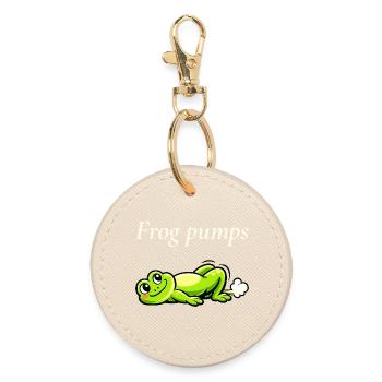 Frog Pumps funny frog saying - Round Keyring - oyster - Front
