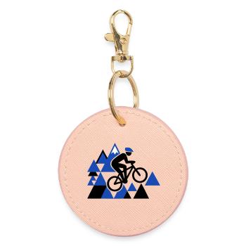 Extreme Mountain Bike MTB Jump - Round Keyring - light pink - Front