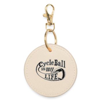 Radball | Cycle Ball is my Life - Runder Schlüsselanhänger - Auster - Vorne
