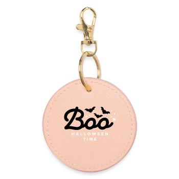 Spooky Silhouette Halloween Design - Round Keyring - light pink - Front
