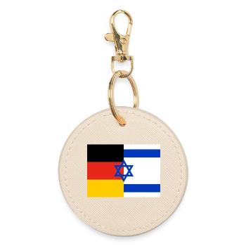 Flag Germany Israel - Round Keyring - oyster - Front
