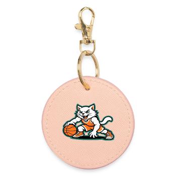 Basketball Cat Dunk - Runder Schlüsselanhänger - Hellrosa - Vorne