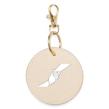 Hands of Connection - Round Keyring - oyster - Front