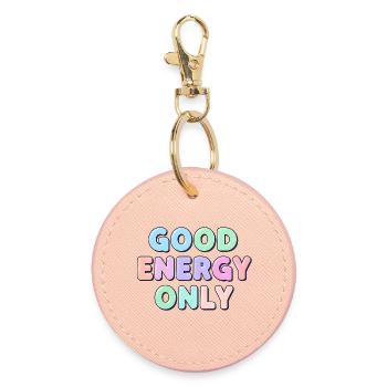 Bonne énergie uniquement pour les gens positifs Chemise - Porte-clés rond - rose clair - Devant