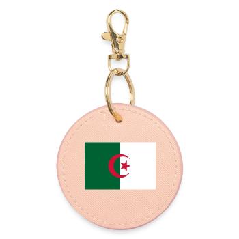 sticker flag of Algeria Aufkleber Algerien adhesive - Round Keyring - light pink - Front