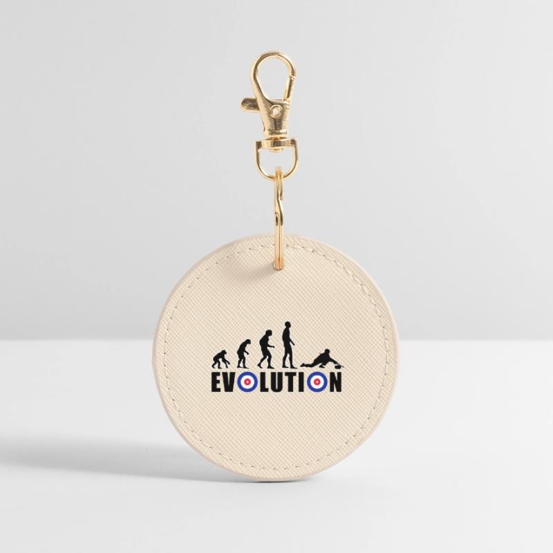 EVOLUTION CURLING Curling Gift Winter Round Keyring