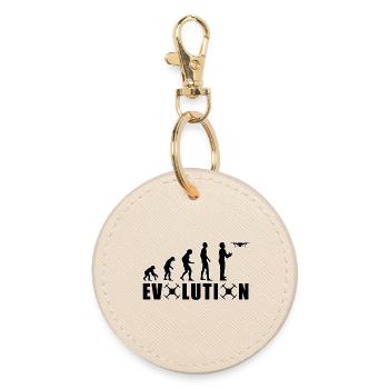 EVOLUTION DRONE Gift Ground Pilot Flying - Round Keyring - oyster - Front