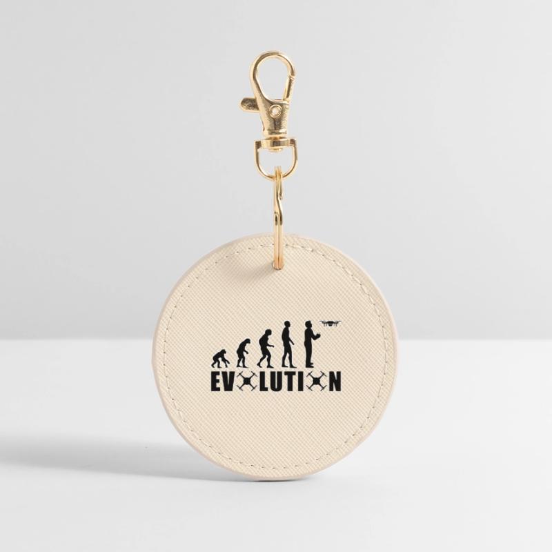 EVOLUTION DRONE Gift Ground Pilot Flying Round Keyring