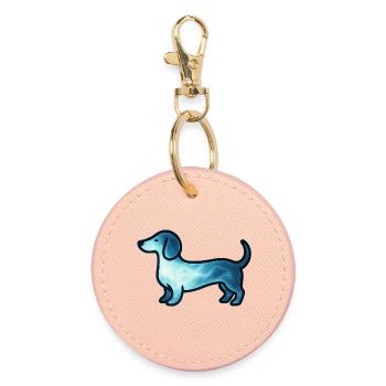 Animal de l’âme et être gardien : Teckel - Porte-clés rond - rose clair - Devant