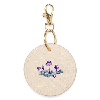 Purple mushroom cloud - Round Keyring - oyster - Front
