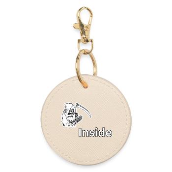 Dead Inside – Dark Skull Reaper Design  - Round Keyring - oyster - Front
