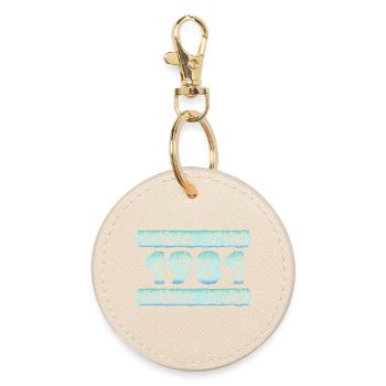 year 1981 - Round Keyring - oyster - Front