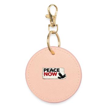 War No More – Sticker Peace & Humanity - Round Keyring - light pink - Front