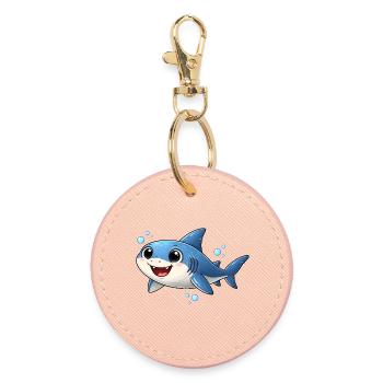 Baby Hai Lustig Kinder Geschenk Ozean Motiv  - Round Keyring - light pink - Front