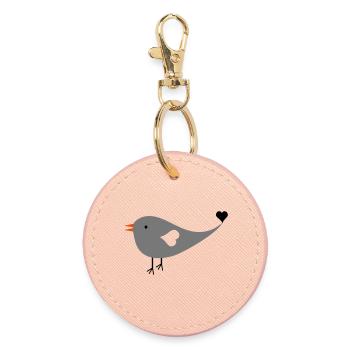 Sparrow - Round Keyring - light pink - Front