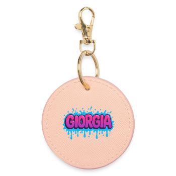 Graffiti Georgia Name Gift Ideal Printable - Round Keyring - light pink - Front