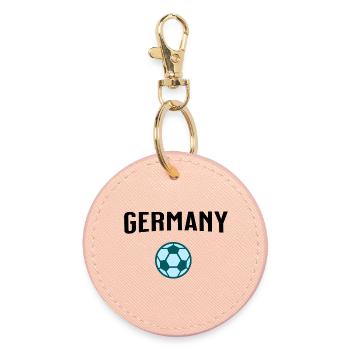 Deutschland - Germany - Fußballball Blau-Tones - Round Keyring - light pink - Front