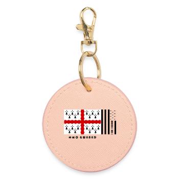 Brittany - Coat of arms Pays de Vannes - Round Keyring - light pink - Front