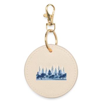 Winter landscape 2 with tölt - Round Keyring - oyster - Front