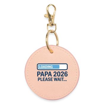 Dad 2026 Loading - Pregnancy Announcement - Round Keyring - light pink - Front