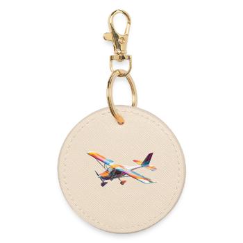 Motif d’avion arc-en-ciel RC - Porte-clés rond - huître - Devant