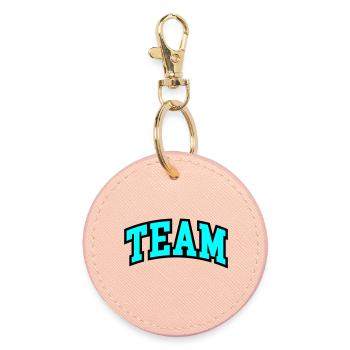 Team lettering - Round Keyring - light pink - Front