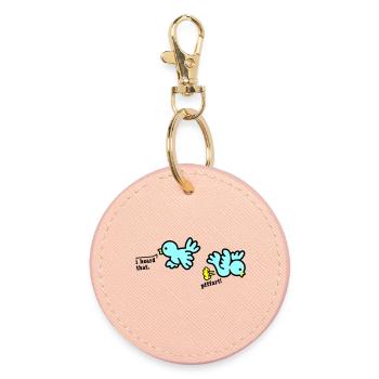 when birds fart - Round Keyring - light pink - Front