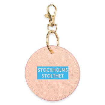 Stockholm Pride Motif Design - Round Keyring - light pink - Front