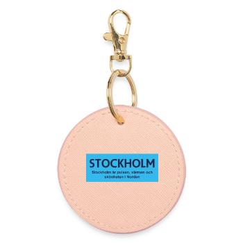 Stockholmer Stolz - Runder Schlüsselanhänger - Hellrosa - Vorne