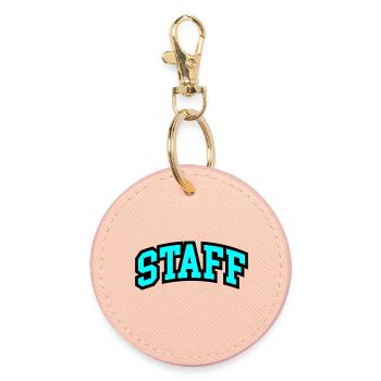 Staff Lettering - Round Keyring - light pink - Front