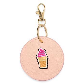 Vintage Ice Cream Gelato - Round Keyring - light pink - Front