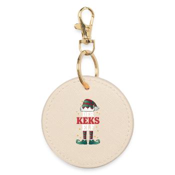 Christmas The Cookie Elf - Round Keyring - oyster - Front