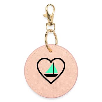 Cuore Vela – Passione Navigazione - Runder Schlüsselanhänger - Hellrosa - Vorne