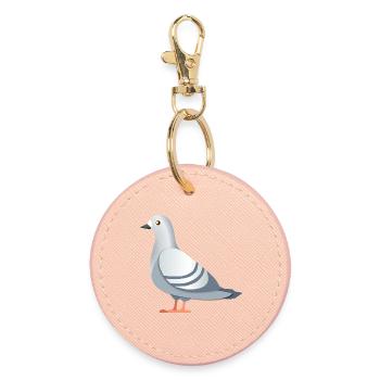 taube pigeon friedenstaube frieden lol suprem voge - Runder Schlüsselanhänger - Hellrosa - Vorne