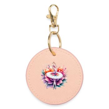 Ballet dancer with tutu - Round Keyring - light pink - Front