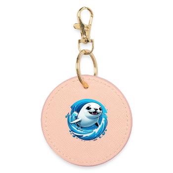 Seal Seals Sea - Round Keyring - light pink - Front