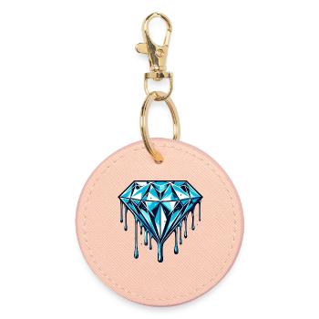 Diamond - Round Keyring - light pink - Front