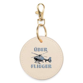 High-flyer helicopter - Round Keyring - oyster - Front