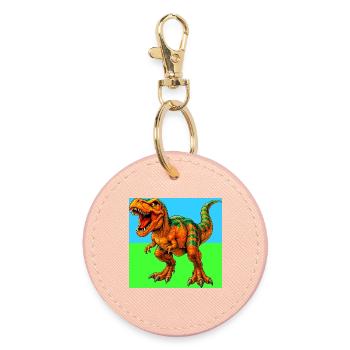 dinosaure - Porte-clés rond - rose clair - Devant