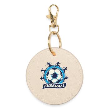 Fussball Kreis Emblem Dynamik - Runder Schlüsselanhänger - Auster - Vorne