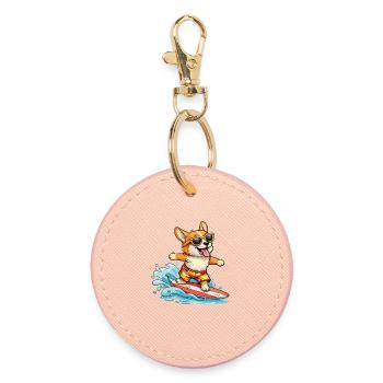 Lunettes d’été Corgi Surf - Porte-clés rond - rose clair - Devant